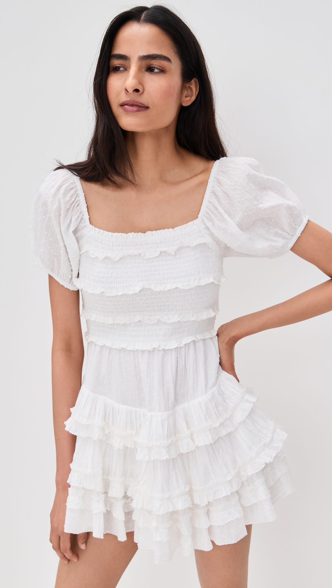 LoveShackFancy Fellows Dress Optic White