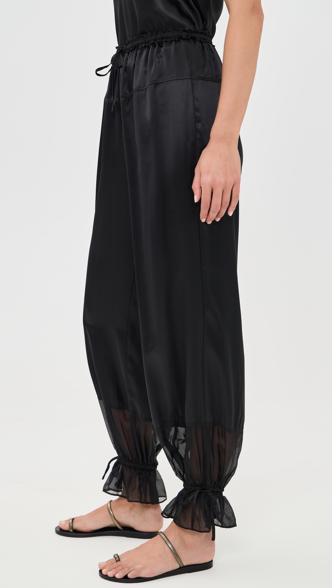 Camile Silk Cinched Pants Noir