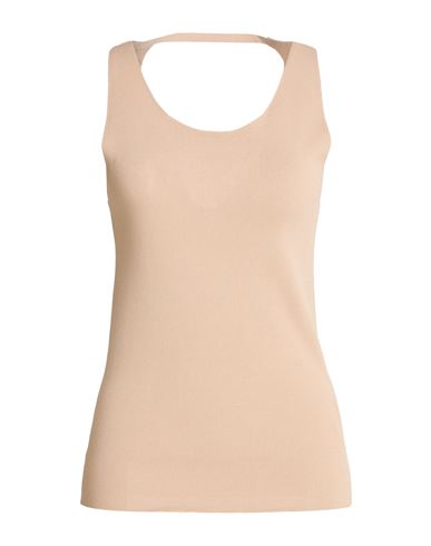 Woman Top Beige Size S Viscose, Polyamide