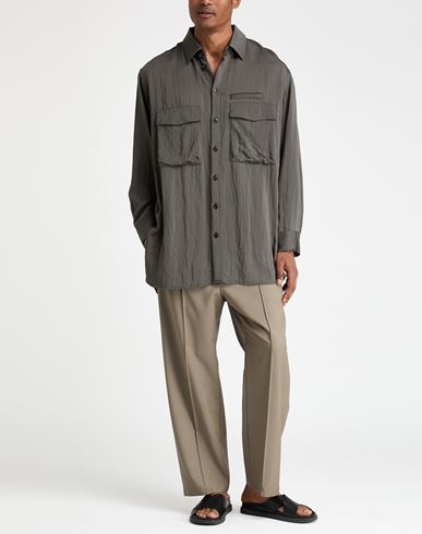 Man Shirt Military green Size 19 ¾ Viscose, Polyamide