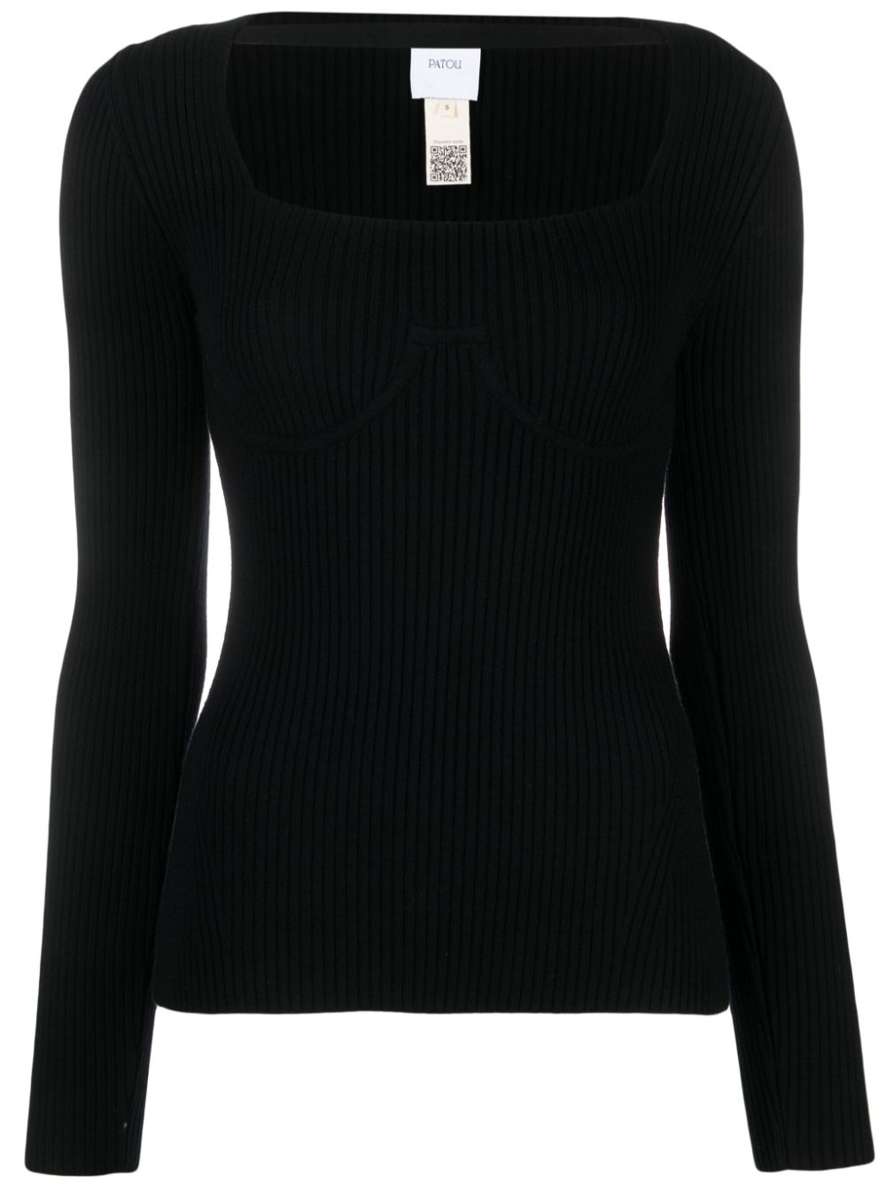 Long-sleeve knitted top - Black