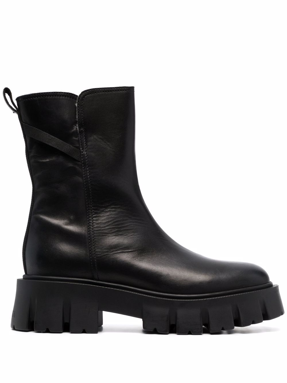 Leather shearling boots - Black