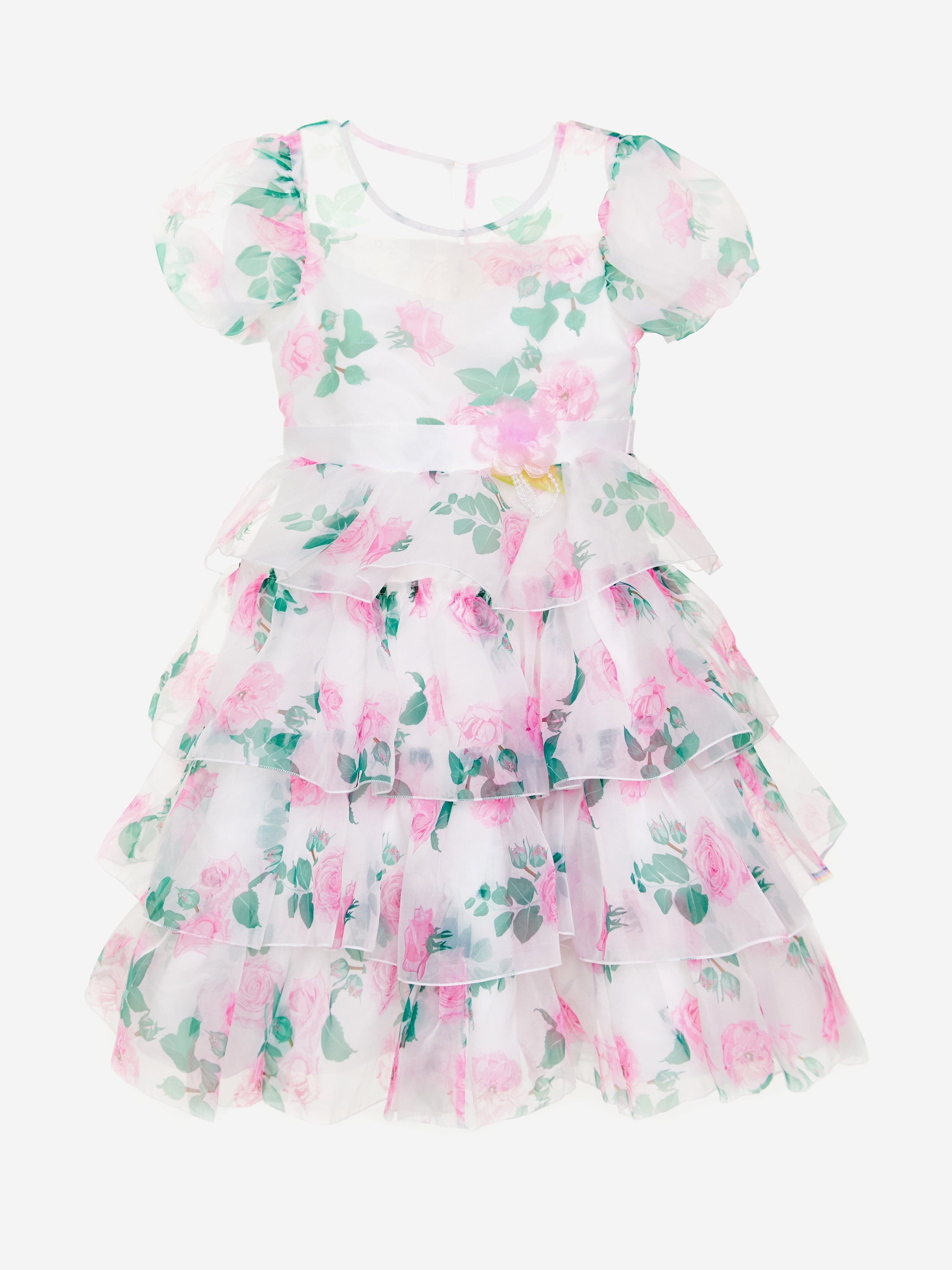 Girls Peony Princess Dress in White