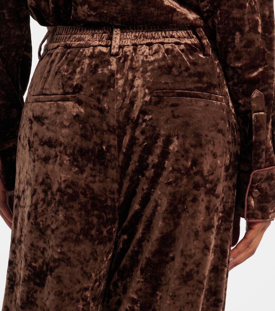 Velvet straight pants