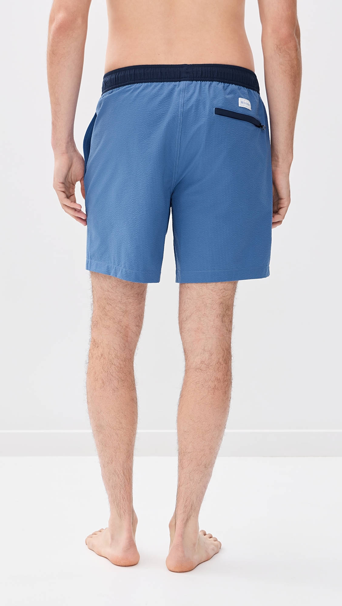 Bayberry Swim Trunks 7 Seersucker Ocean Blue