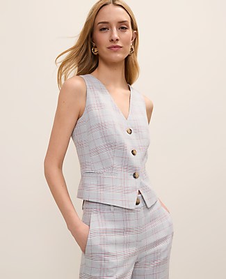 Ann Taylor The Tailored Vest in Plaid