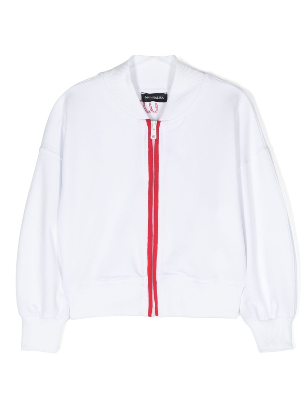 Logo-print sequinned bomber jacket - White