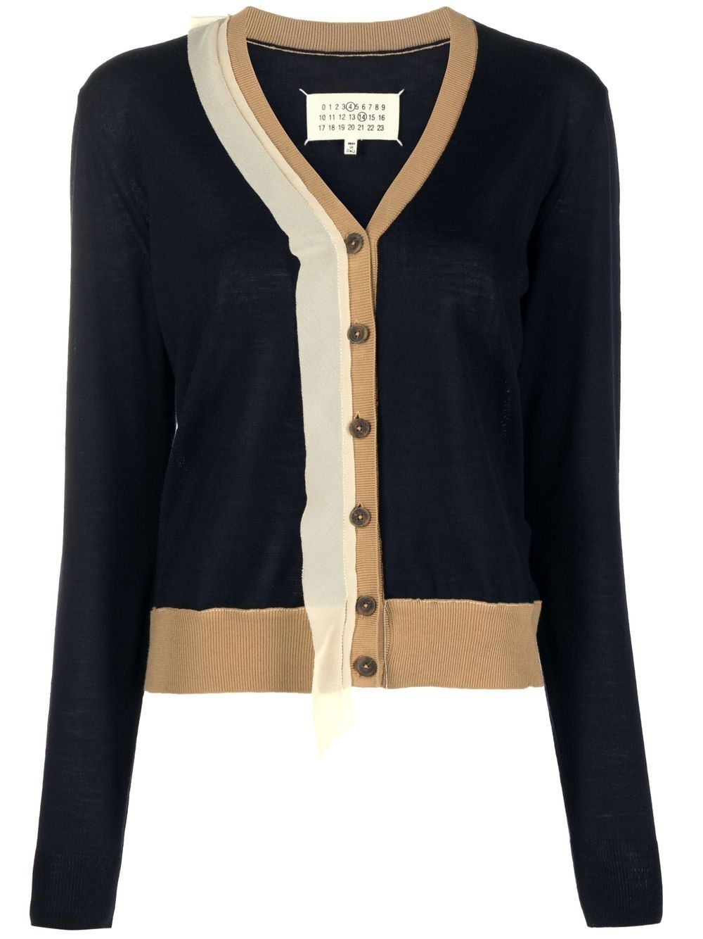 Contrast-panel cardigan - Neutrals