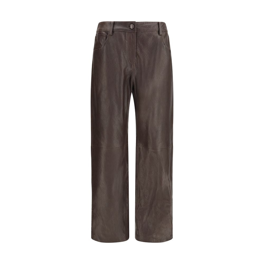 Leather Trousers — Brown