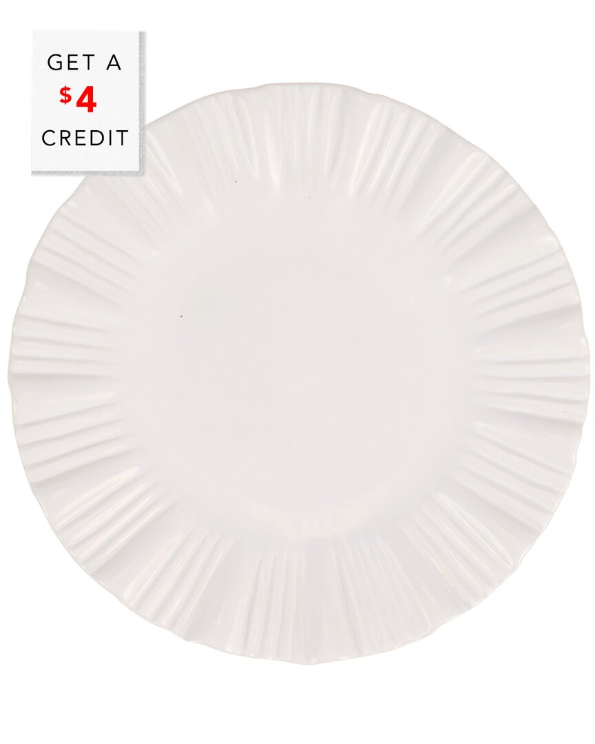 Viva By Bari White European Dinner Plate With $4 Credit