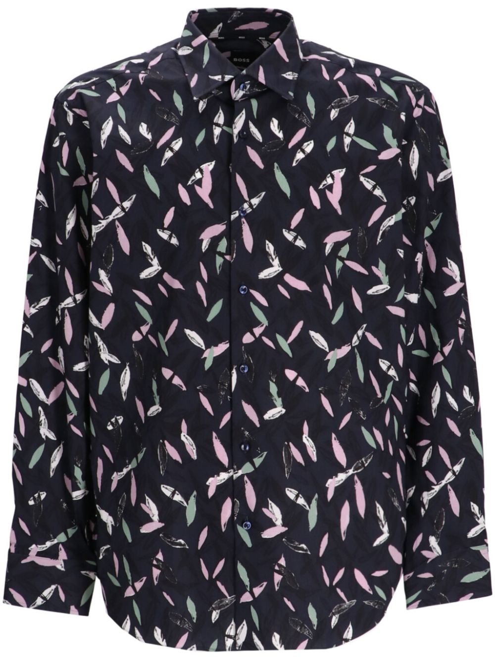Abstract-print cotton shirt - Black