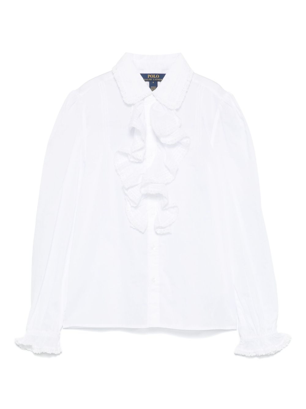 Ruffled cotton shirt - White