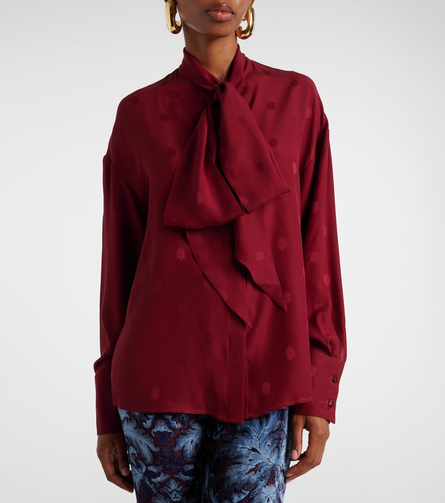 Jacquard silk crêpe de chine blouse