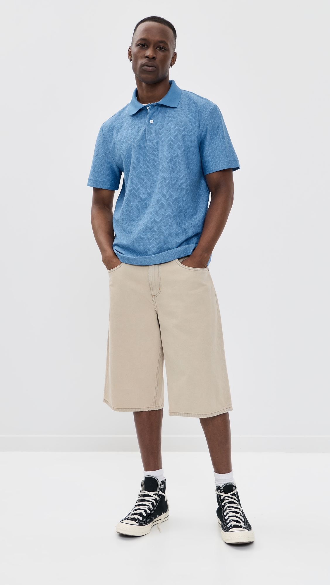 Short Sleeve Polo Light Blue Tones