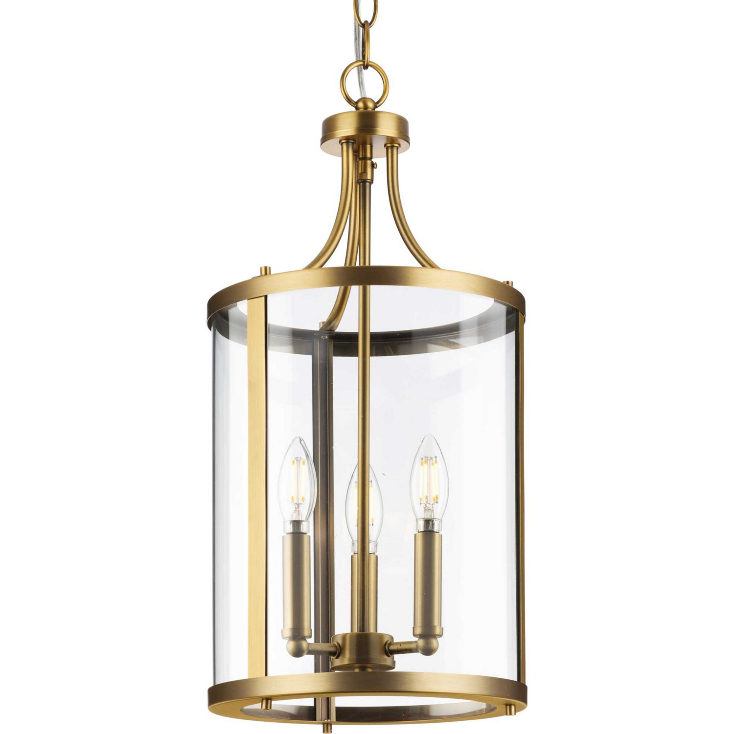 Vintage Brass Three Light Hall & Foyer Light from the Gilliam Collection