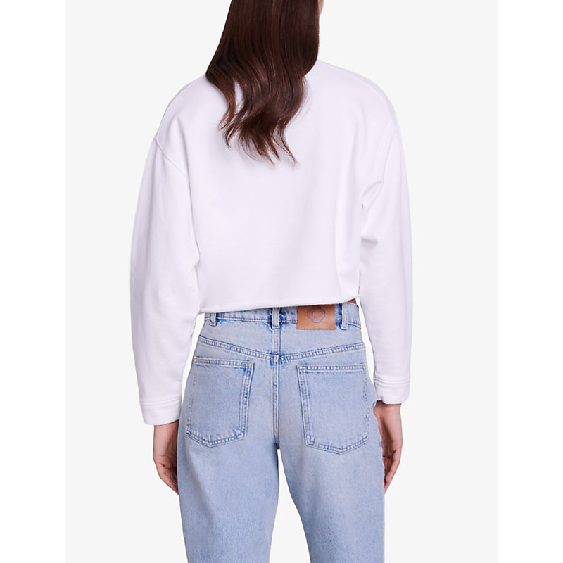 Womens Blanc Paris Text-embroidered Cotton Sweatshirt