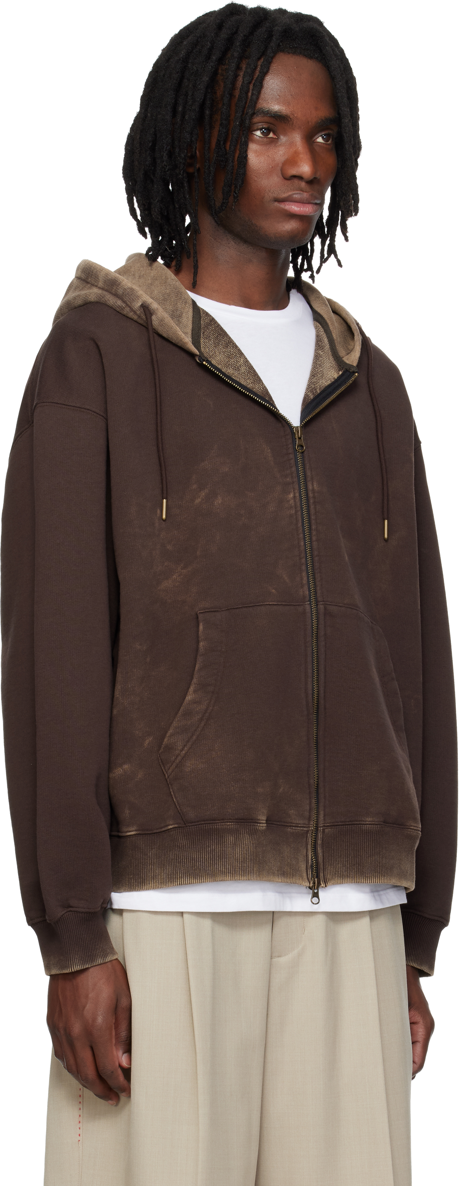 Brown Dusk Zip Up Hoodie