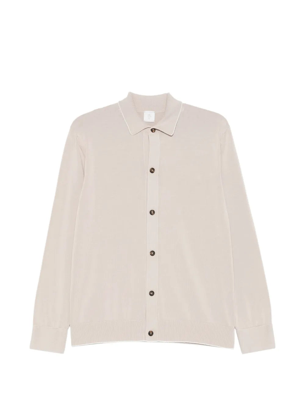 Polo-Collar Cardigan — Beige