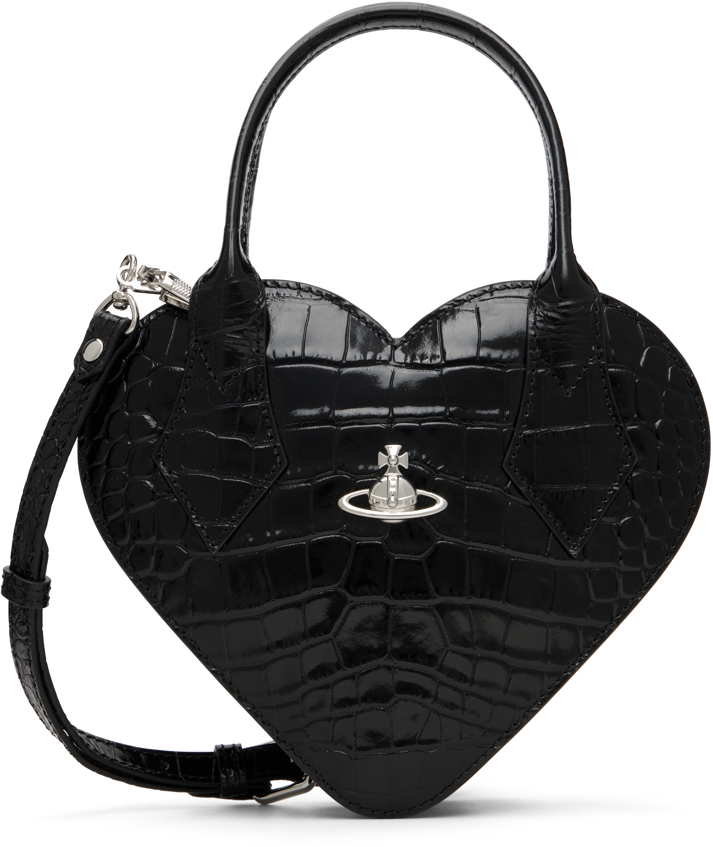 Black Josephine Heart Crossbody Bag