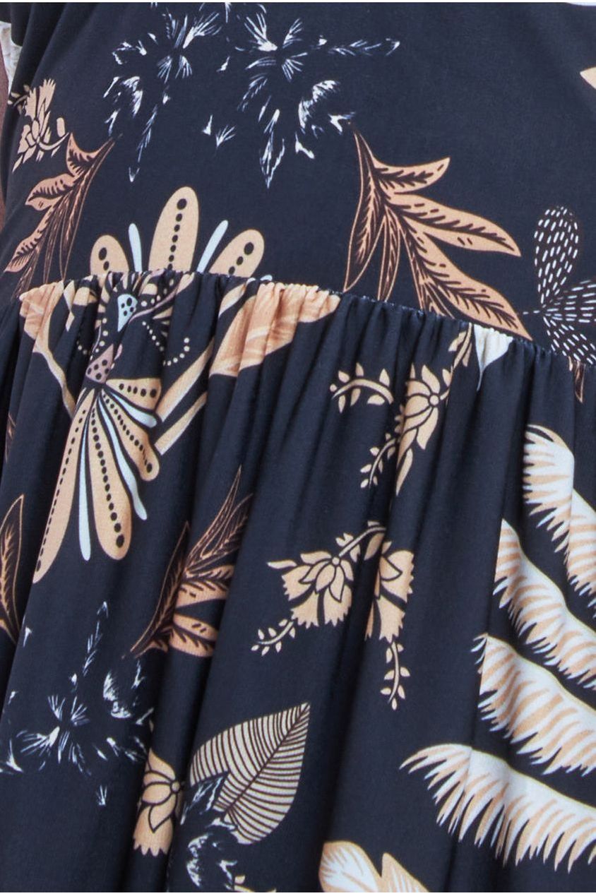 Printed Tie Back Maxi