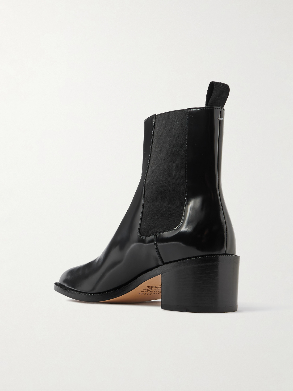 Tabi City Split-toe Glossed-leather Chelsea Boots - Black