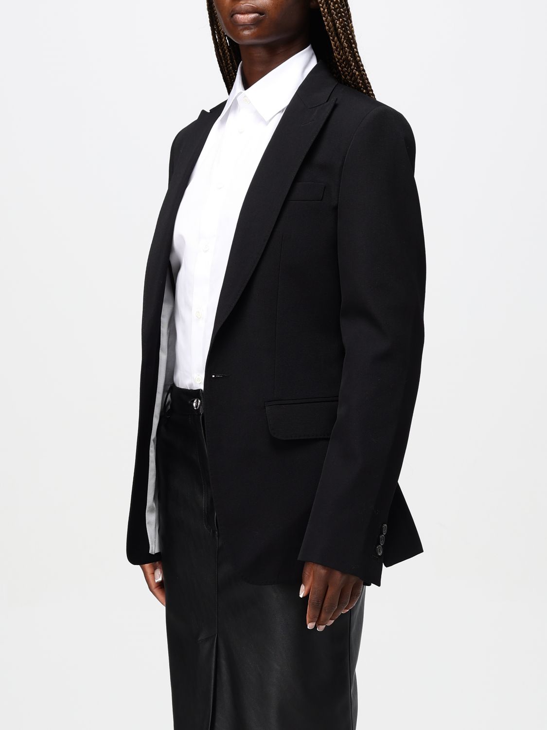 Single-breasted tailored blazer - Black