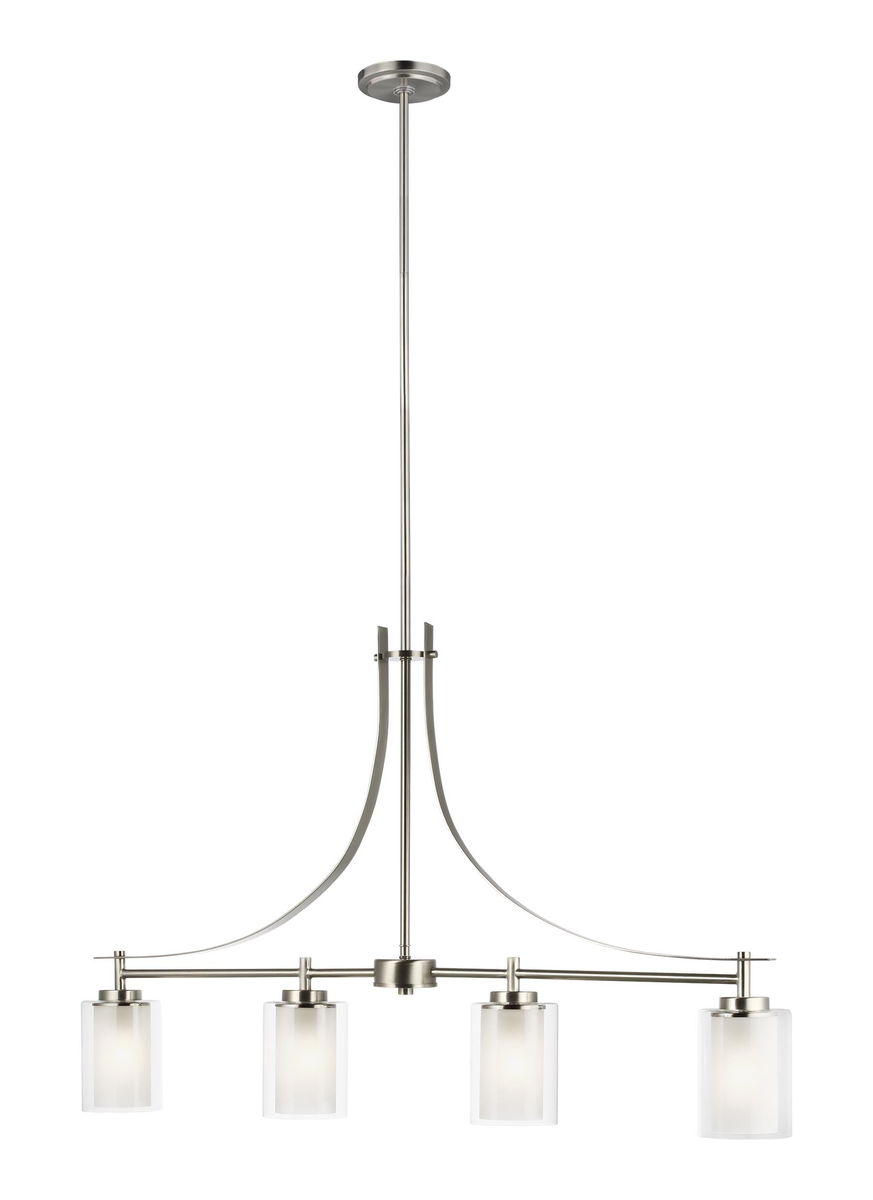 Brushed Nickel Four Light Island Pendant from the Elmwood Park Collection