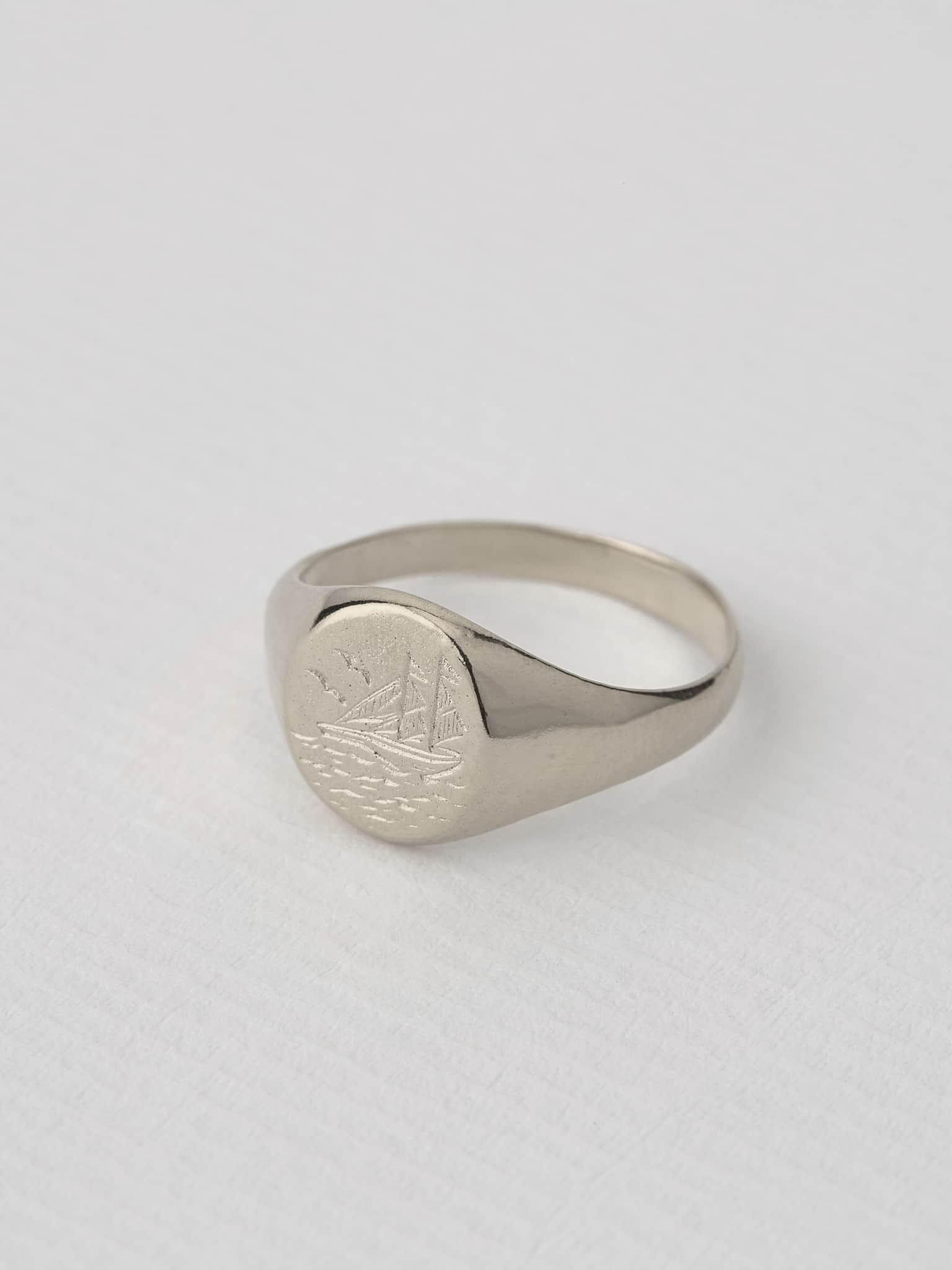 Ship at Sea Signet Ring by Jewellery