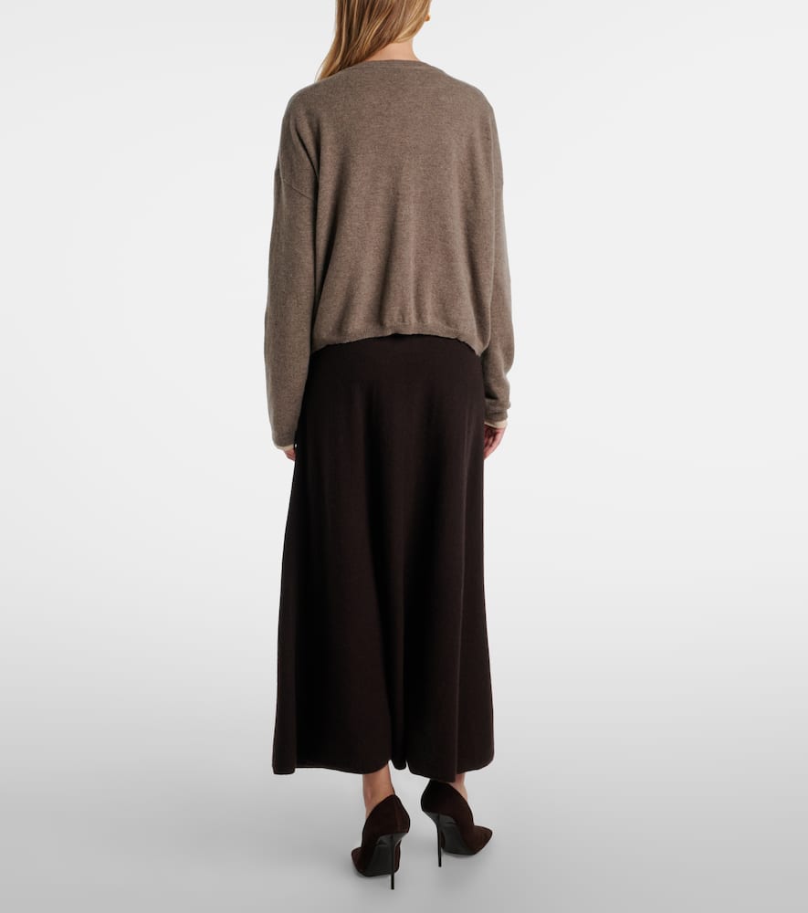 Torie high-rise cashmere maxi skirt
