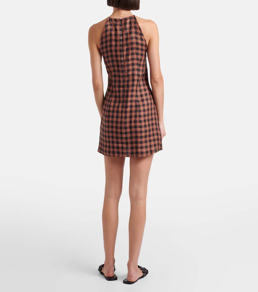 Antigua gingham linen minidress