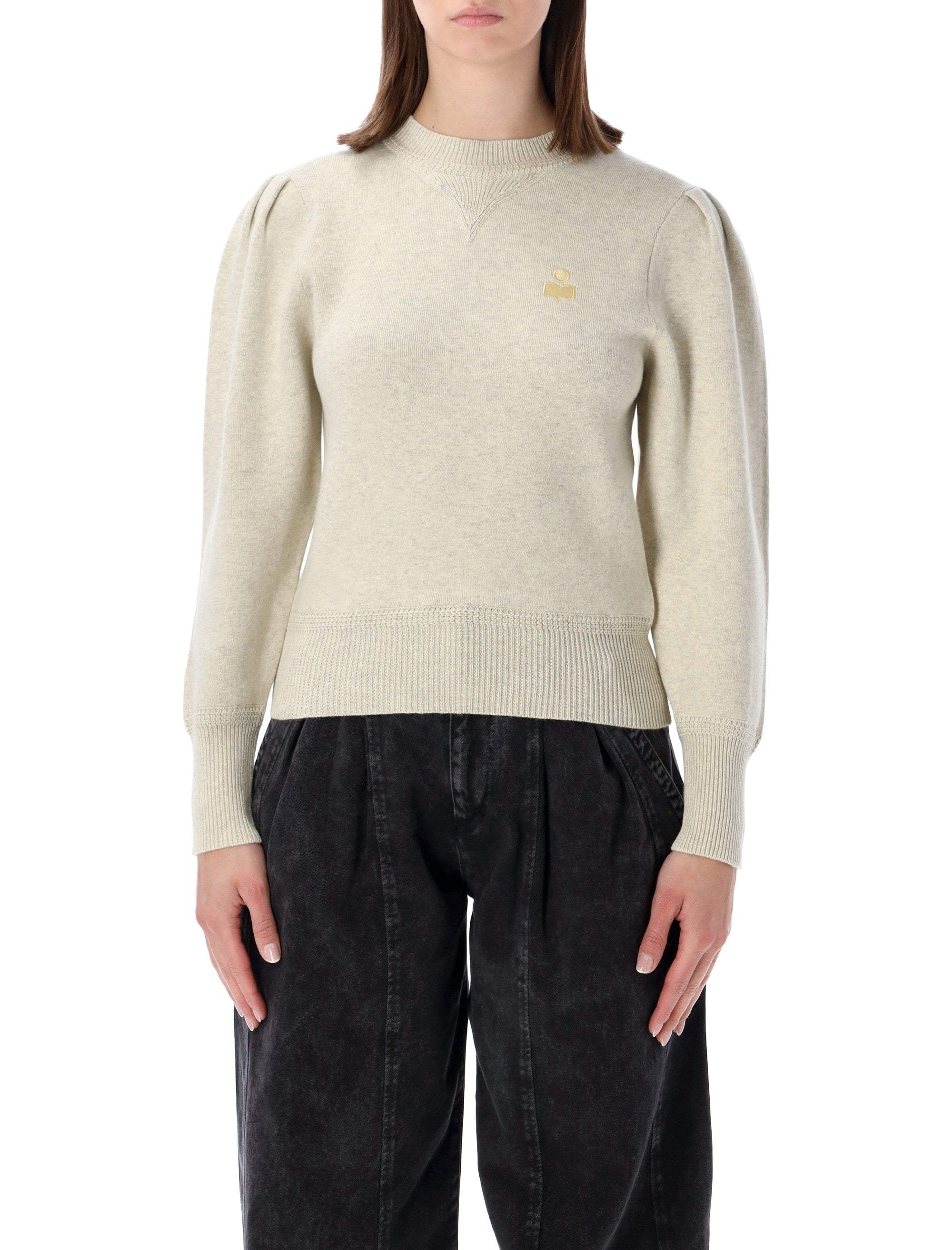 Puffed Sleeve Wool-Blend Sweater (Size 36)