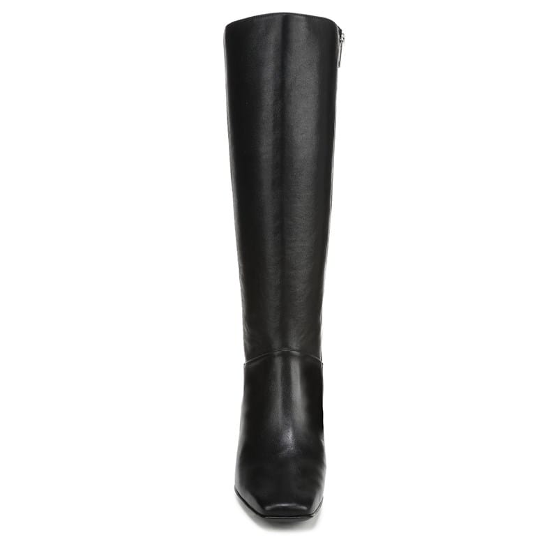 Nona Knee High Boots, Black Faux Leather