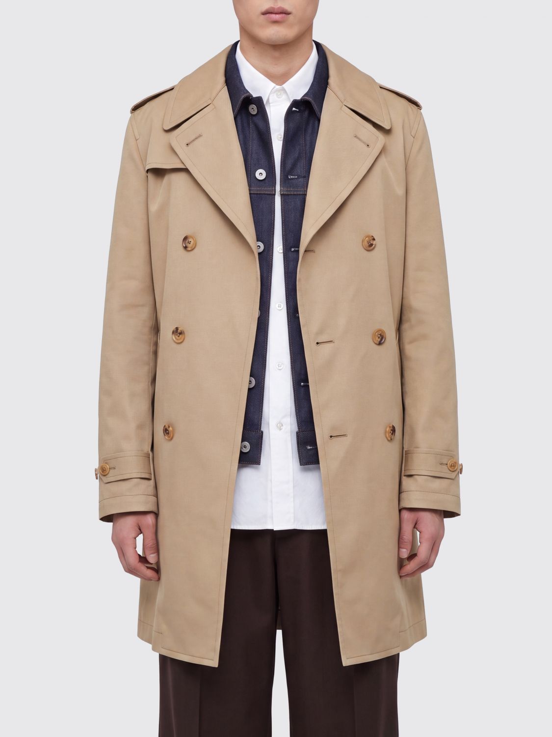 Coat Men color Beige