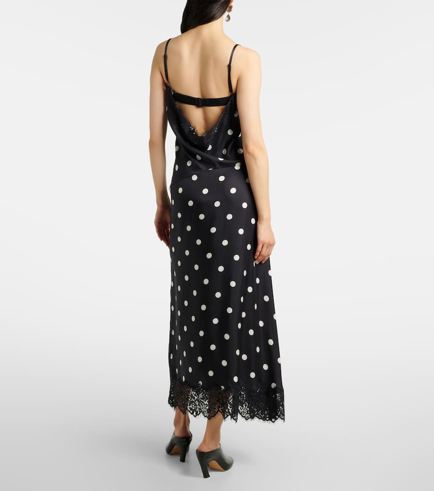 Capo polka-dot silk slip dress