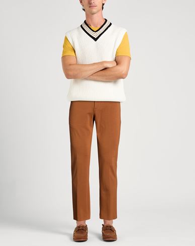 Man Pants Brown Size 34 Cotton, Polyamide, Elastane