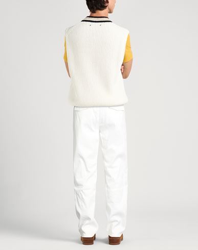 Man Pants White Size 31 Linen, Cotton, Elastane