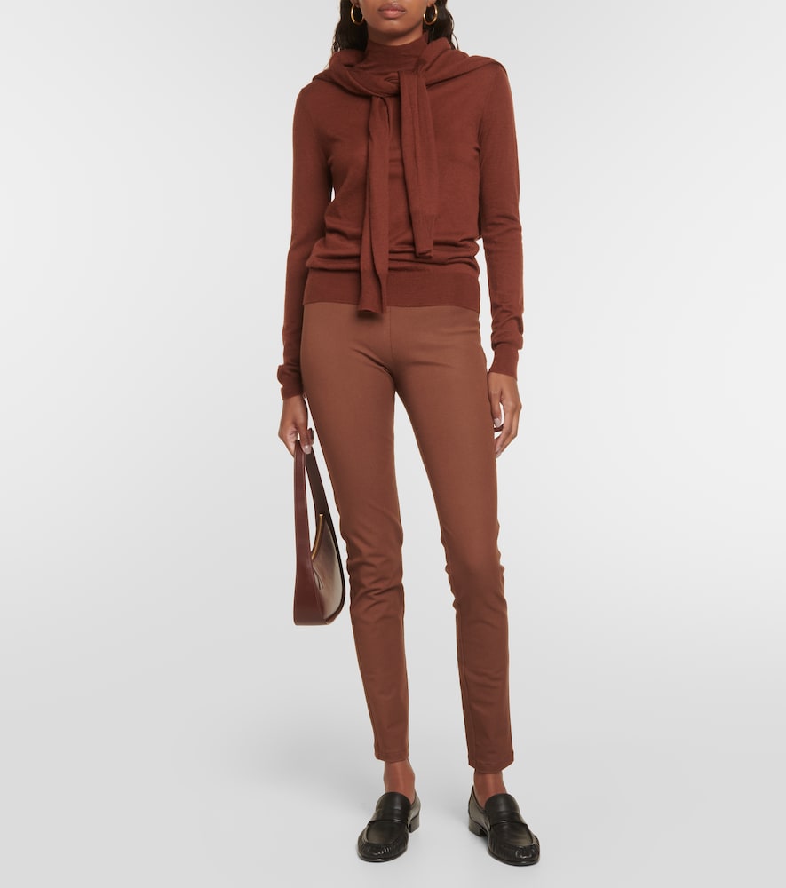 Mid-rise gabardine leggings