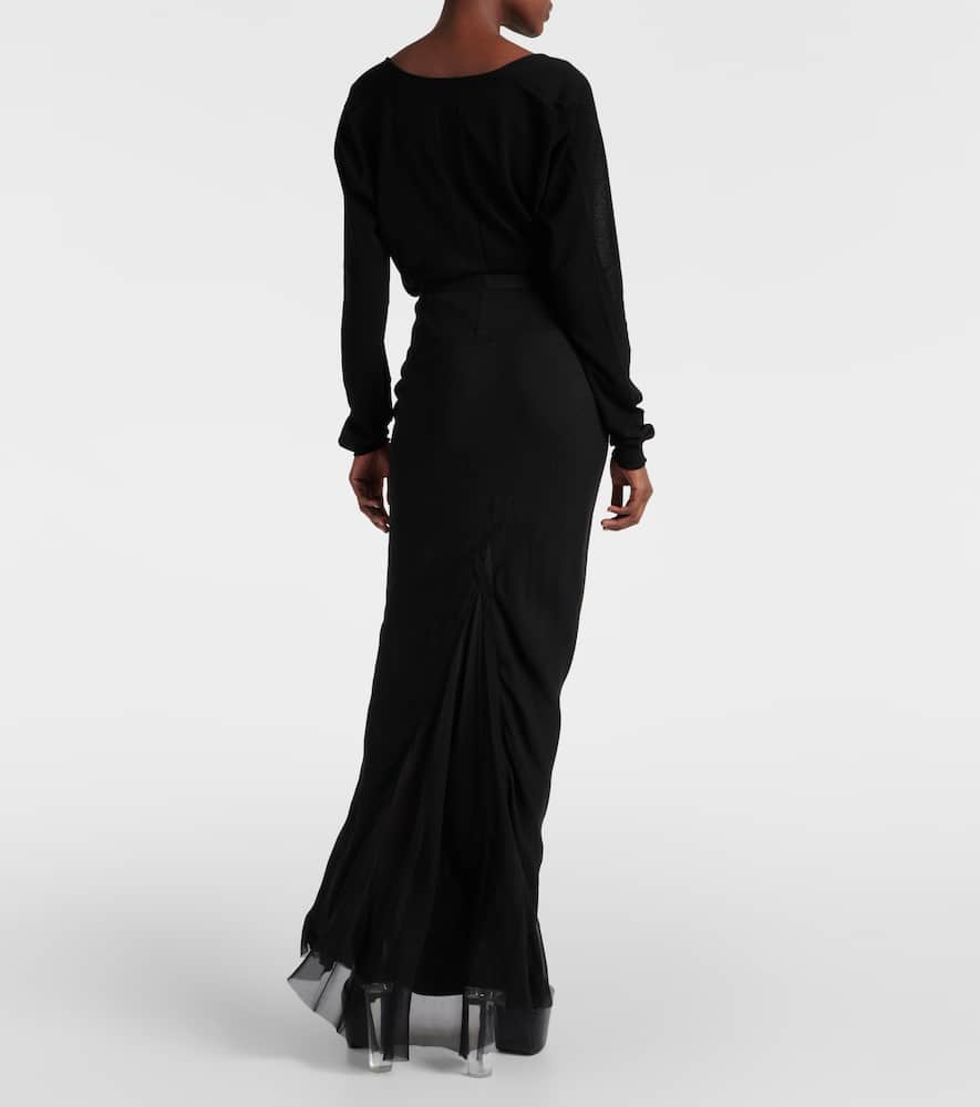 Silk maxi skirt