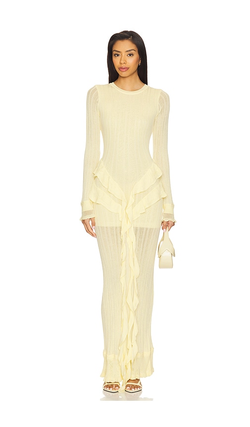 YLLW THE LABEL Presley Knit Dress in Yellow.  XS. Also in