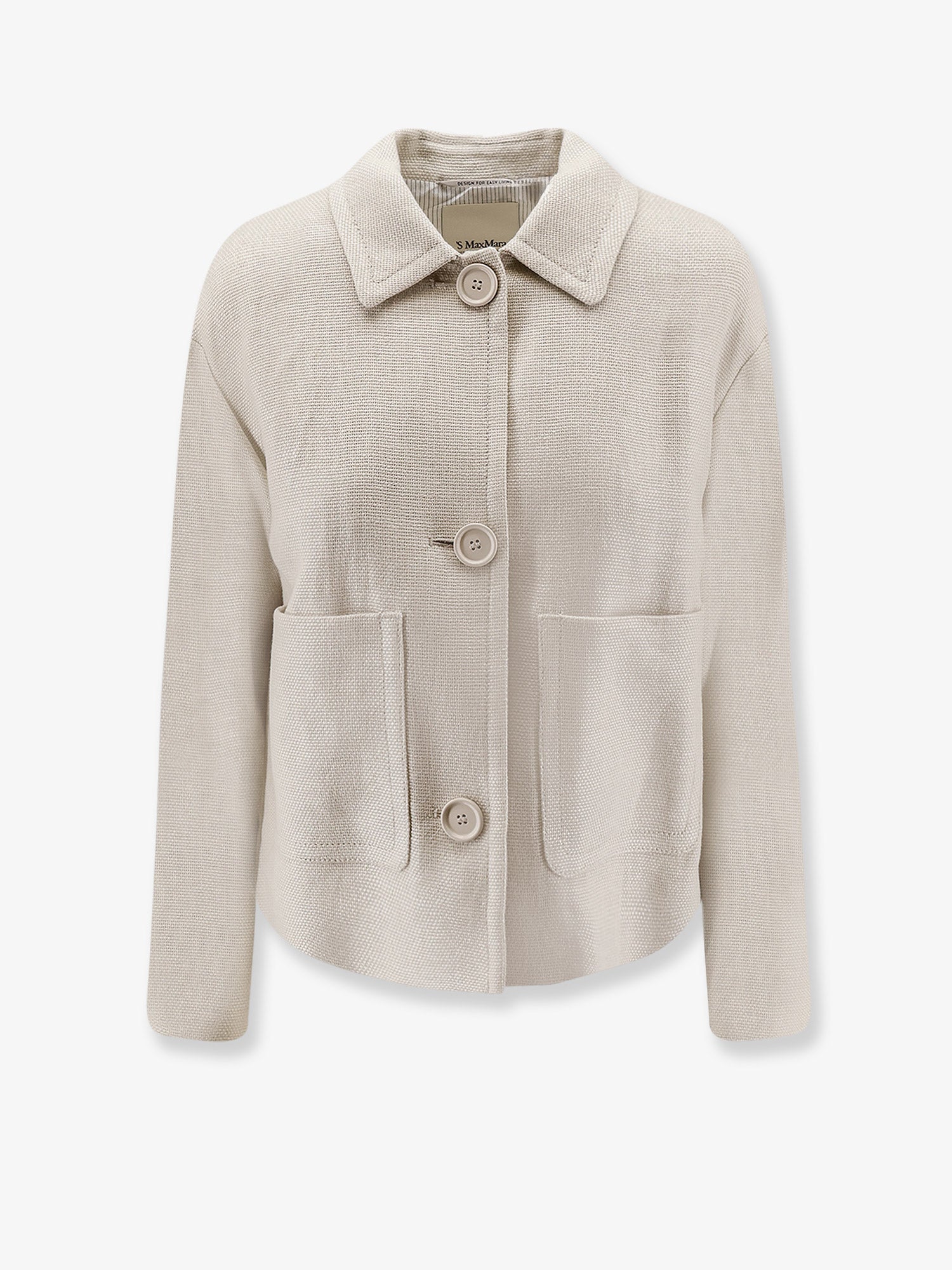 Linen-Cotton Blend Jacket — Beige