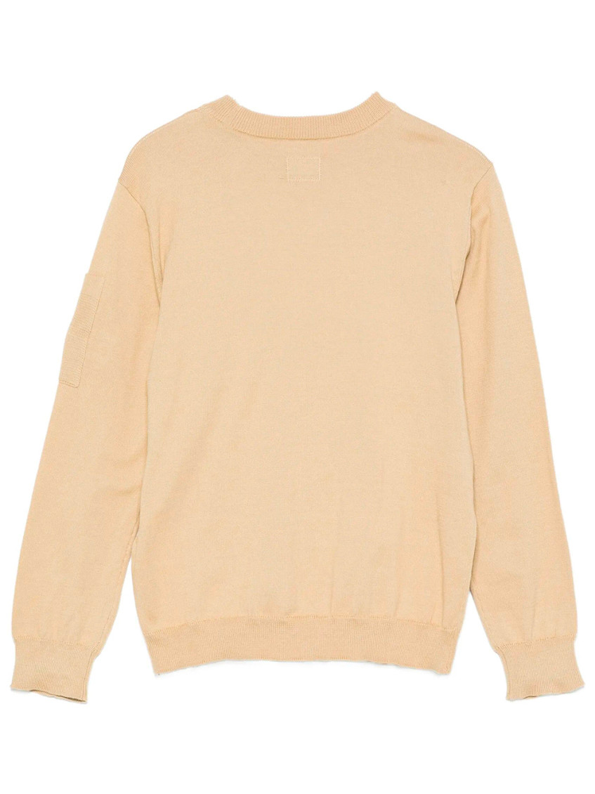 Boys Light Sand Solid Sweater