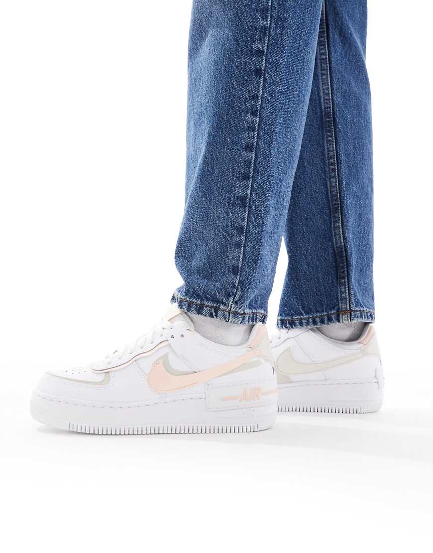 Air Force 1 Shadow sneakers in white and pink