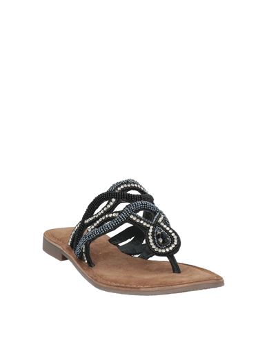 Woman Thong sandal Black Size 6 Textile fibers