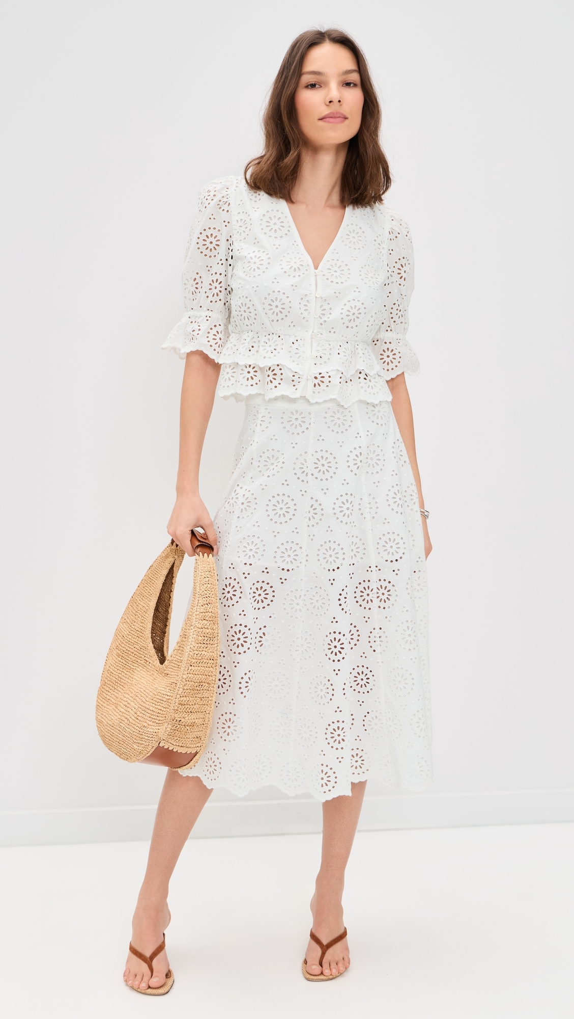 The Solstice Eyelet Blouse White