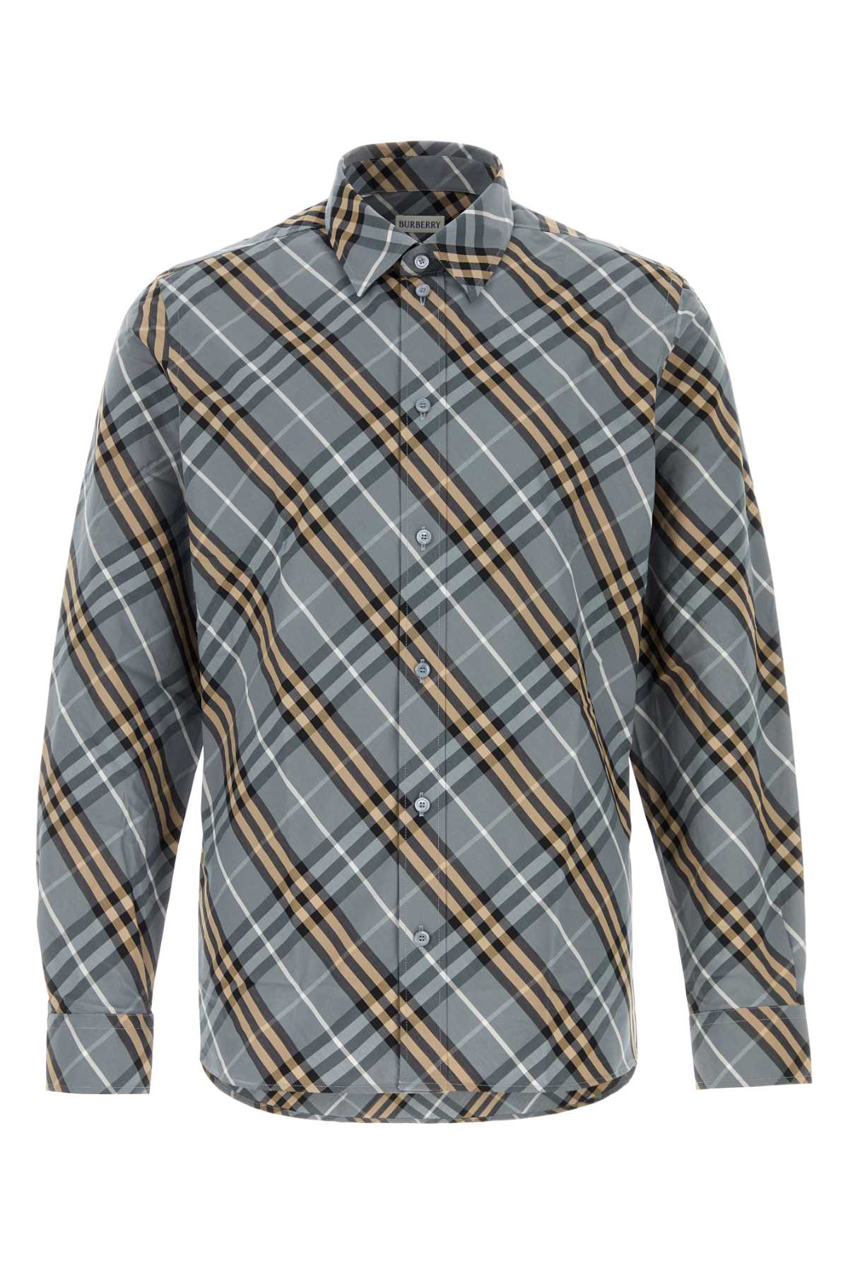 Checkered Poplin Shirt — Gray