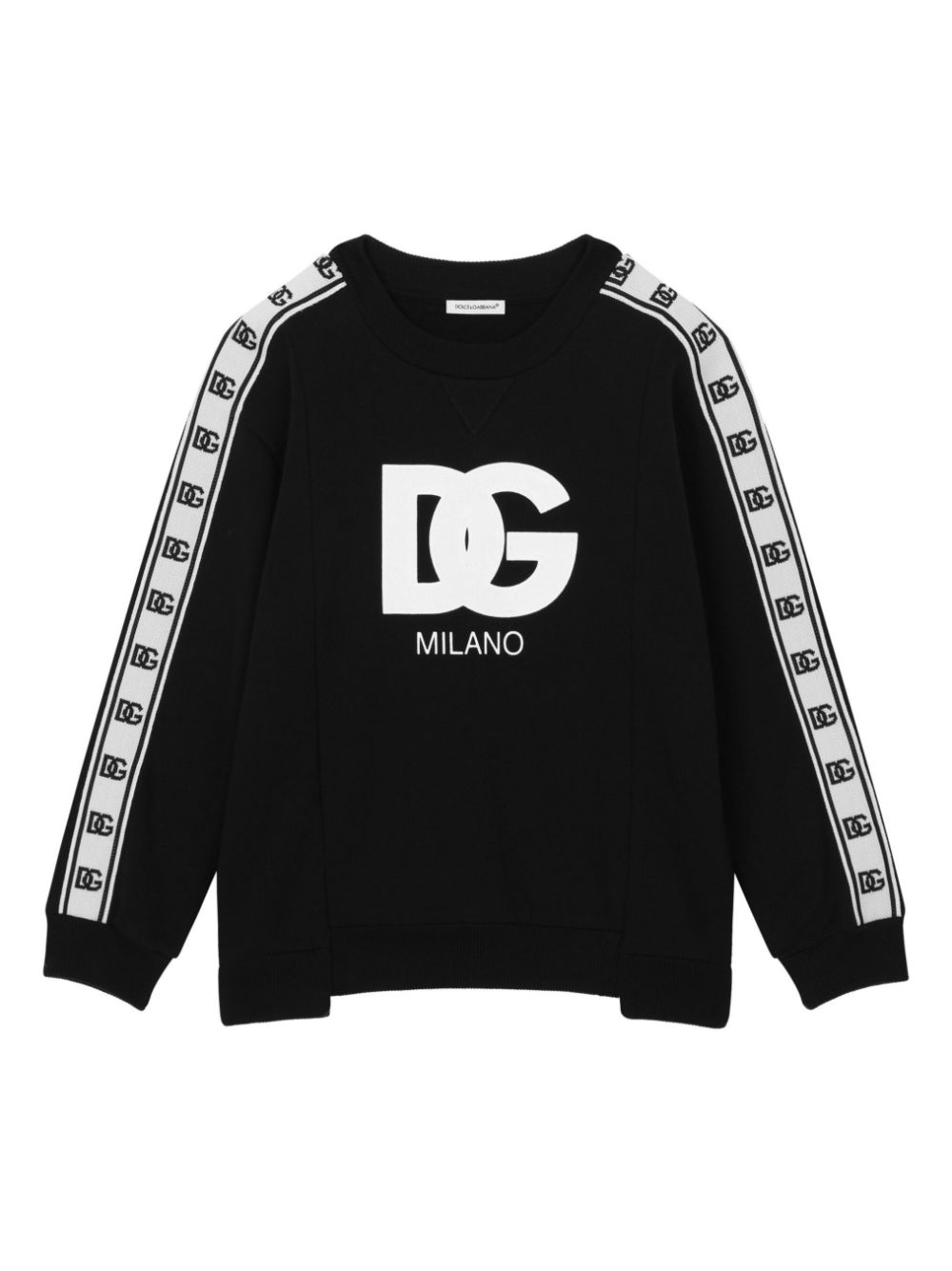 Logo-embossed stripe-detail sweatshirt - Black