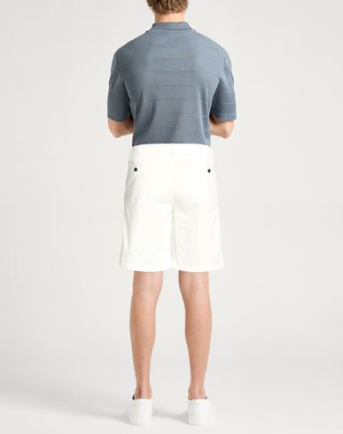 Man Shorts & Bermuda Shorts White Size 36 Cotton, Elastane