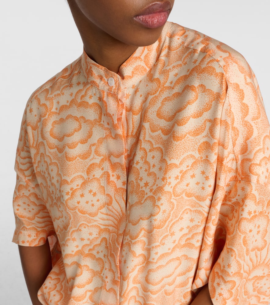 Printed silk blouse