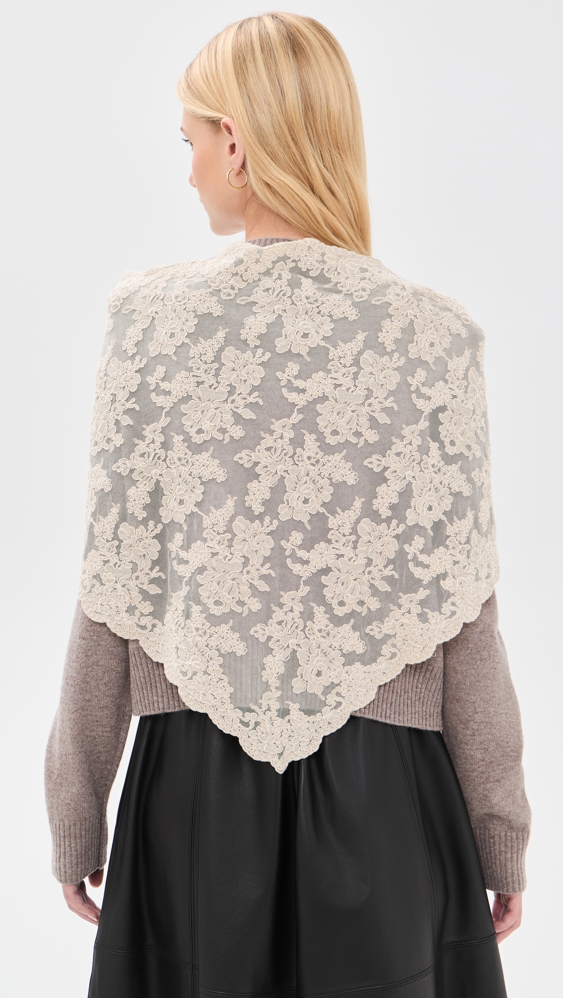 Kirra Lace Scarf Cardigan Taupe