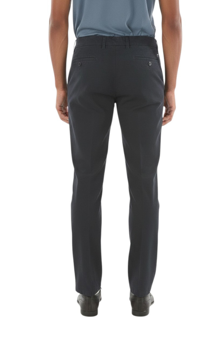 Blue Solid Chino Trousers
